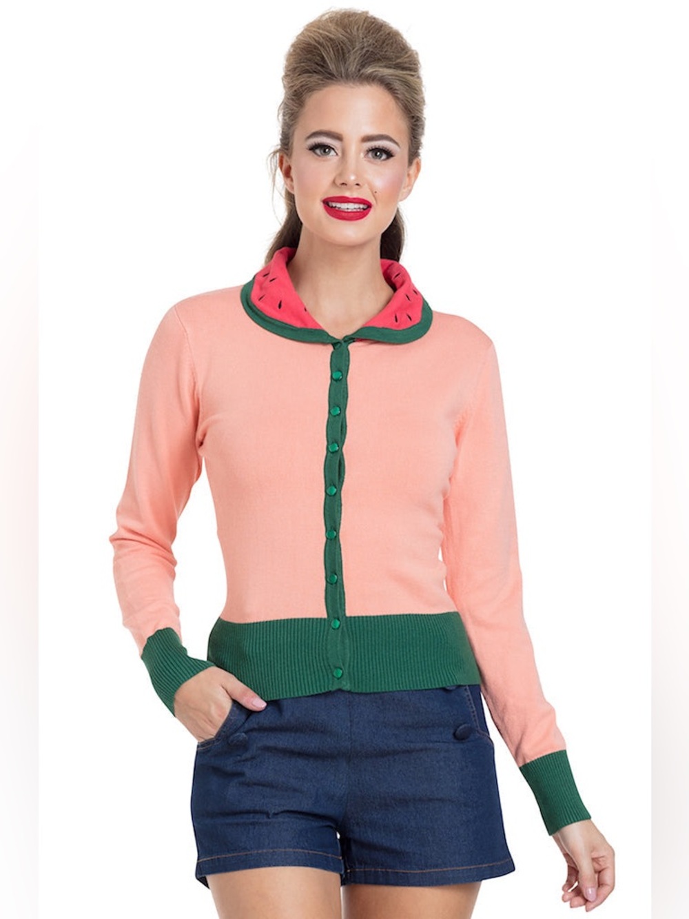 Voodoo vixen retro watermelon cardigan sweater long sleeve